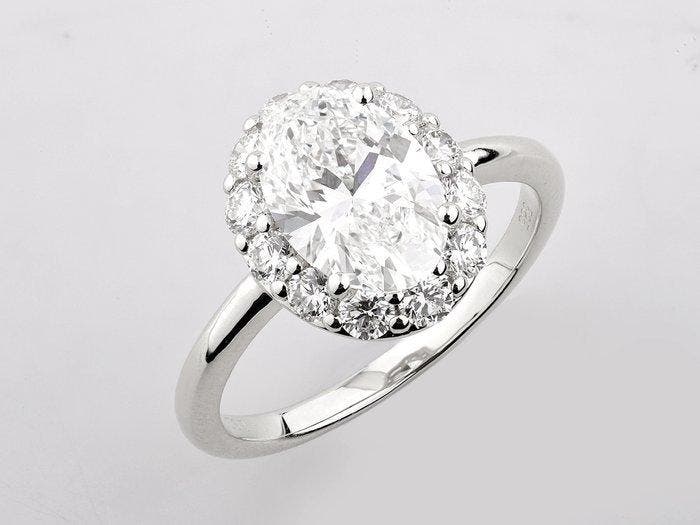 Bague - 14 carats Or blanc - 2.79ct. tw. Diamant (Cultivé en, Bijoux, Sacs & Beauté, Bagues