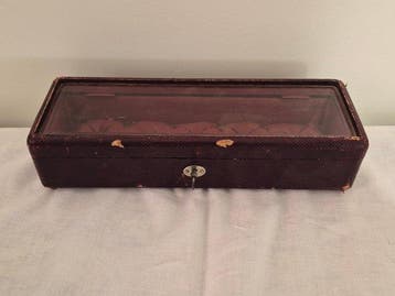 Doos - Leder - Napoleon III-tijdperk, Antiek en Kunst