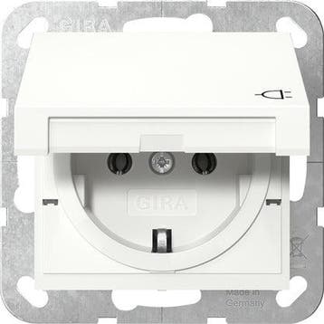 Gira Système 55 Prise Schuko Avec Capot Pliable Blanc Pur -, Verzenden