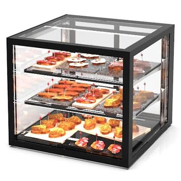 Neutrale Vitrine | INTEGRA | Zwart | 3 Niveaus |, Verzenden, Nieuw in verpakking