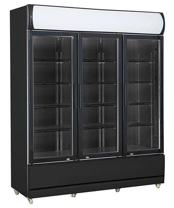 Koelkast 3 Glasdeuren Zwart Fcu-1200 Bl, Verzenden