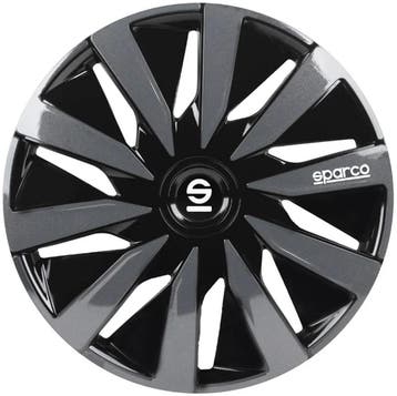 Sparco Wieldoppen Lazio - 15 inch - Zwart/Grijs, Verzenden