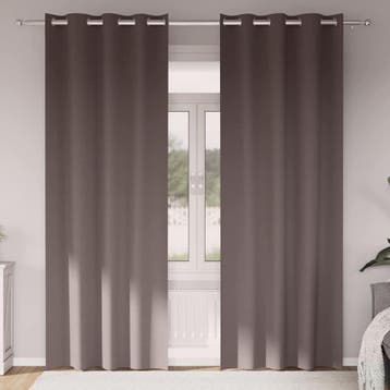 vidaXL Blackout Gordijnen met Ringen 2 st Donkerbruin 245 x, Verzenden, Nieuw