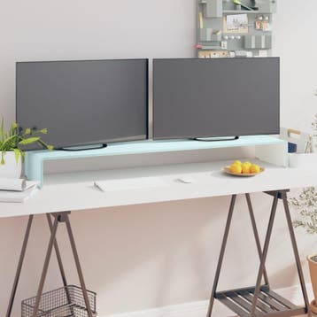 vidaXL TV-meubel/monitorverhoger 120x30x13 cm glas groen, Verzenden, Nieuw