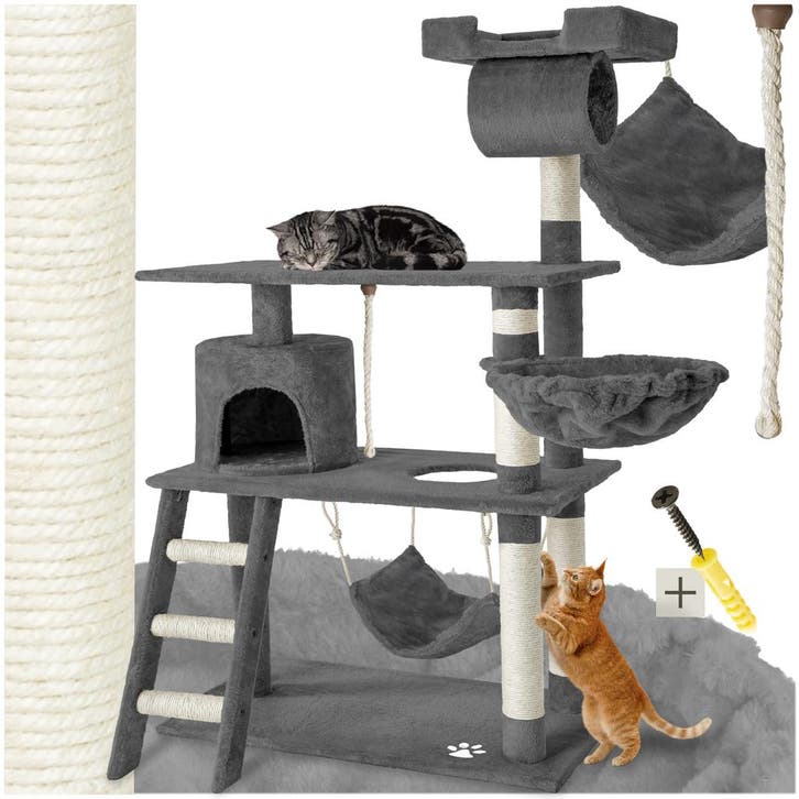 Krabpaal Marcel 141cm - grijs, Dieren en Toebehoren, Katten-accessoires, Verzenden