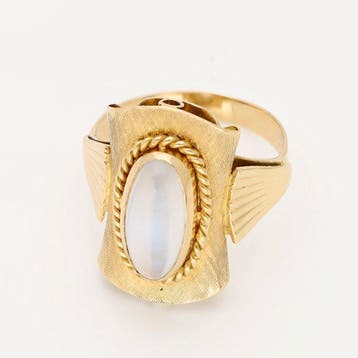 Ring - 18 karaat Geel goud - Maansteen, Nieuw