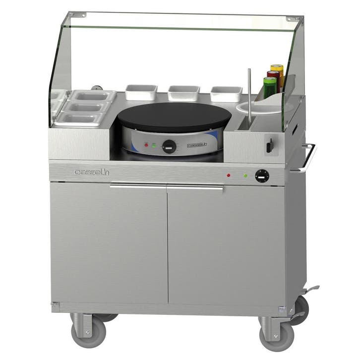 Crêpe-Trolley | RVS | 1 Bakplaat (Ø400mm) | 2.7kW |, Articles professionnels, Horeca | Équipement de cuisine, Envoi