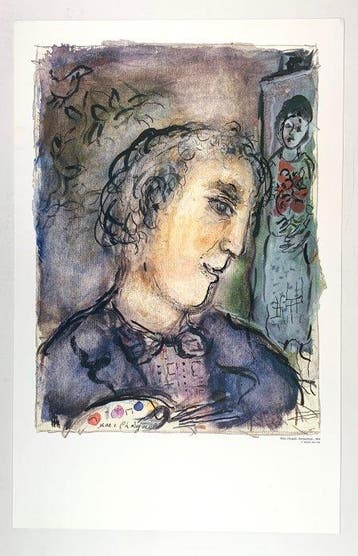 Marc Chagall (1887-1985) - Autoportrait, 1965 - Rare