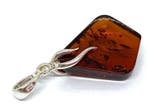 Amber Magic: Cognac Cherry Amber Geometrische Zilveren