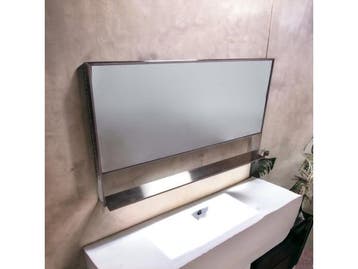 Veiling - Casajoy RVS Spiegel met Planchet 120cm, Huis en Inrichting, Badkamer | Badkamermeubels, Nieuw