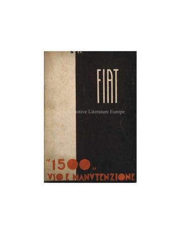 1938 FIAT 1500 INSTRUCTIEBOEKJE ITALIAANS