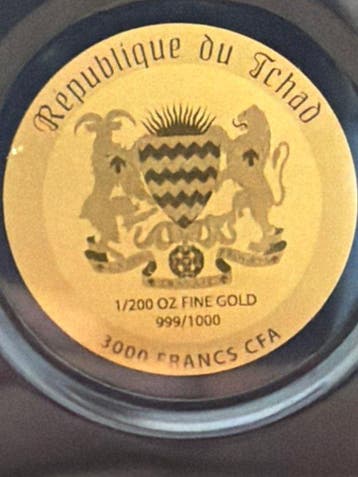 Tsjaad. 3000 Francs Martin Luther in Rome, 1/200 Oz (.999), Postzegels en Munten