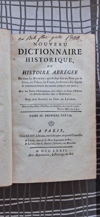 Tacit - Nouveau dictionnaire historique ou histoire abrégée