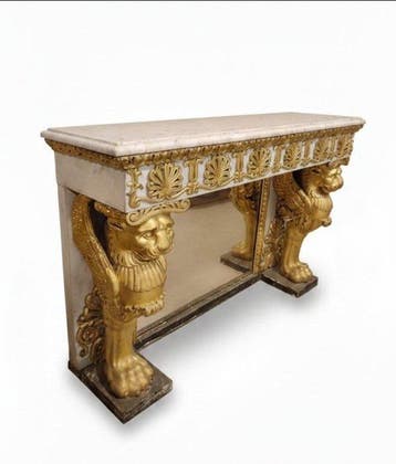 Stamped LV Raab - Console - Bois doré, Antiek en Kunst