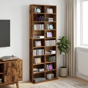 vidaXL CD Kast Oud hout 65 x 23,5 x 175 cm Bewerkt hout, Verzenden, Nieuw