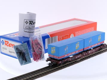 Schaal H0 Roco 46564 containerwagen Sdkms 707 Bad Reiche..., Gelijkstroom, Overige typen, Ophalen of Verzenden, Zo goed als nieuw