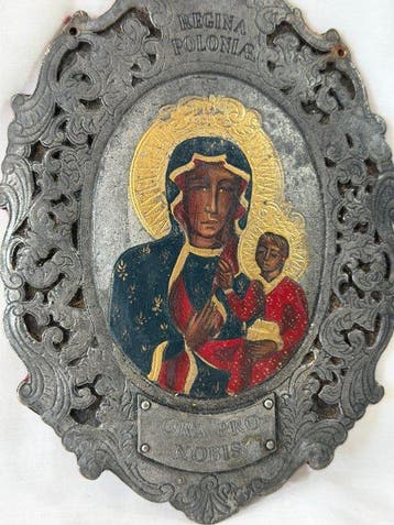 Icoon - Zwarte Madonna van Czstochowa - Metaal - Militaire