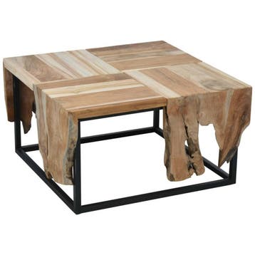 Ambiance Bijzettafel teakhout 65x65 cm - Hoogte 35 cm, Ophalen of Verzenden