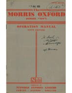 1951 MORRIS OXFORD INSTRUCTIEBOEKJE ENGELS, Ophalen of Verzenden