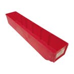 Stellingbak 150x95x85 mm rood pp gebruikt, Ophalen of Verzenden