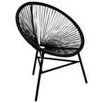 vidaXL Tuinmaanstoel poly rattan zwart, Verzenden, Nieuw