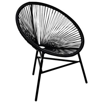 vidaXL Tuinmaanstoel poly rattan zwart, Verzenden, Nieuw