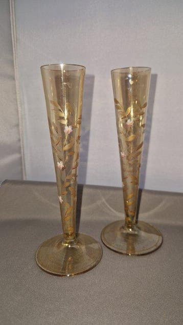 Drinkglas (2) - Glas - Art Nouveau likeur glazen, Antiek en Kunst