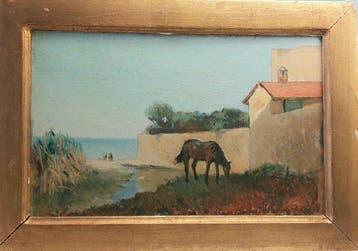 Giovanni Malesci (1884-1969) - Cavallo al pascolo