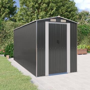 vidaXL Tuinschuur 192x440x223 cm gegalvaniseerd staal, Verzenden