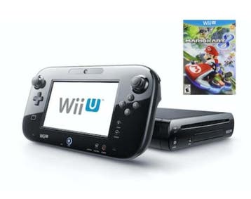 Wii U Console 32GB Zwart + Gamepad (Mario Kart 8 Digital..., Ophalen of Verzenden, Zo goed als nieuw