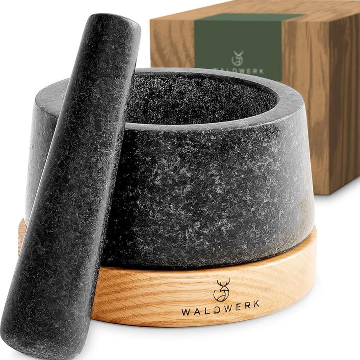 Vijzel met stamper - Kruidenstamper - Kruidenvermaler - Gran, Maison & Meubles, Cuisine | Ustensiles de cuisine, Envoi