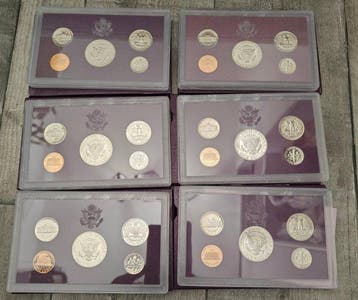 Verenigde Staten. 6 sets USA Proof 1988/1993 (Zonder, Postzegels en Munten