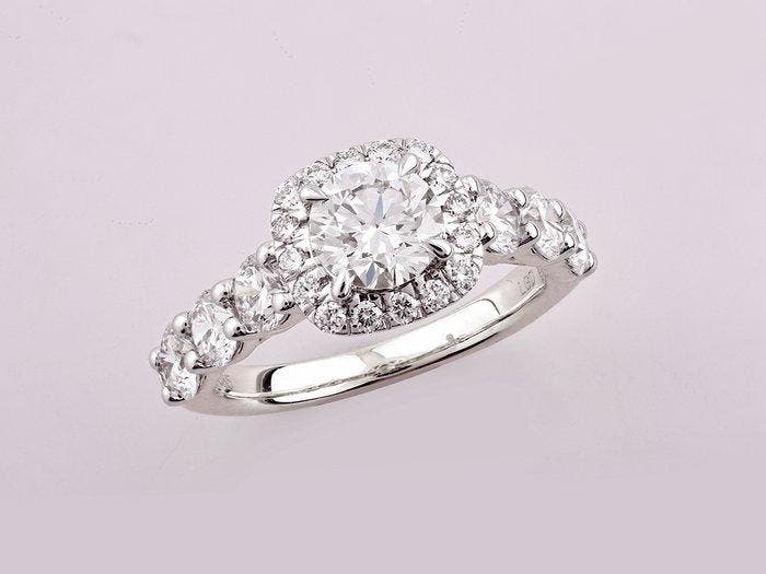 Ring - 14 karaat Witgoud - 2.82ct. tw. Diamant (Lab-grown), Handtassen en Accessoires, Ringen