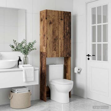 vidaXL Toiletkast ARNHEM Oud hout 66 x 25,5 x 190 cm Bewerkt, Verzenden, Nieuw