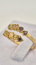 Ring - 14 karaat Geel goud - 1.40ct. tw. Gemengde kleuren