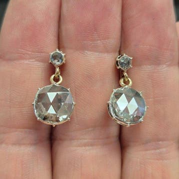 Zonder minimumprijs - Oorbellen - 18 karaat Zilver, Roségoud, Nieuw
