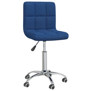 vidaXL Eetkamerstoel draaibaar stof blauw, Verzenden