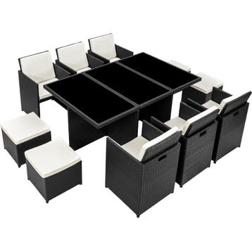 Aluminium rotan zitgroep New York 6+4+1 met beschermhoes, Tuin en Terras, Verzenden, Nieuw