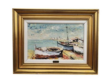 Antonio Moreno Corbellas (1942) - Barcas en la costa