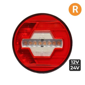 LED Achterlicht Rechts Ø140mm + Dynamische richtingaanwijzer, Ophalen of Verzenden, Nieuw