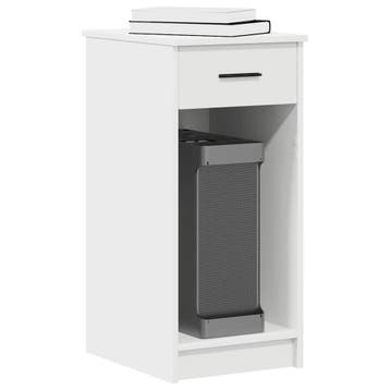 vidaXL Computertorenstandaard met lade 35x45x77 cm wit, Verzenden, Nieuw