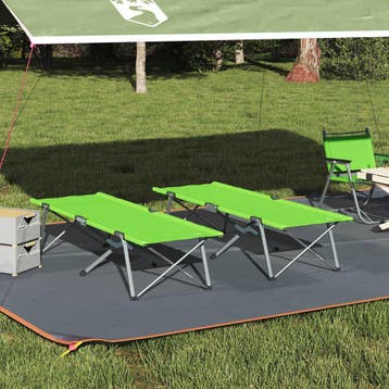 vidaXL Opvouwbaar Campingbed 2 st Groen 194 x 62,5 x 42,5 cm, Caravans en Kamperen, Kampeeraccessoires, Verzenden, Nieuw