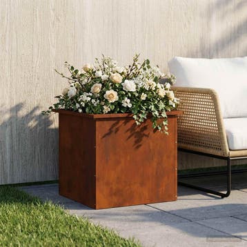 vidaXL Tuinplantenbak met led Roestkleurig 50 x 60 x 48 cm, Verzenden, Nieuw