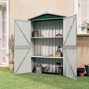 vidaXL Tuinschuur 116x45x175 cm gegalvaniseerd staal groen, Verzenden, Nieuw