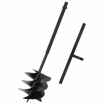 vidaXL Grondboor met handgreep 250 mm staal zwart, Verzenden