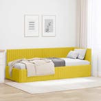 vidaXL Hoek Bed Frame met hoofdeinde Geel 80 cm x 200 cm, Verzenden, Nieuw
