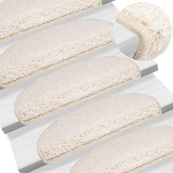 vidaXL Trapmatten 10 st 65x21x4 cm Wit Halfrond Groot, Verzenden, Nieuw
