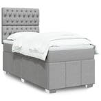 vidaXL Boxspring met matras stof lichtgrijs 90x200 cm, Verzenden, Nieuw