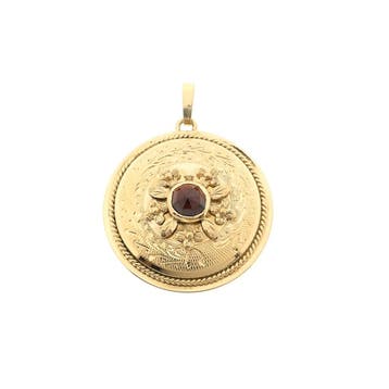 Gouden hanger met granaat (Hanger of bedel), Ophalen of Verzenden, Gebruikt, Goud, Overige merken