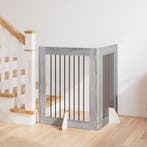 vidaXL Hondenhek met standaarden 2 pcs Grijs sonoma 80 x 100, Verzenden